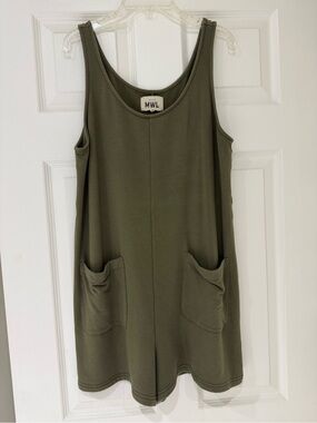Madewell Olive Green Sleeveless Romper